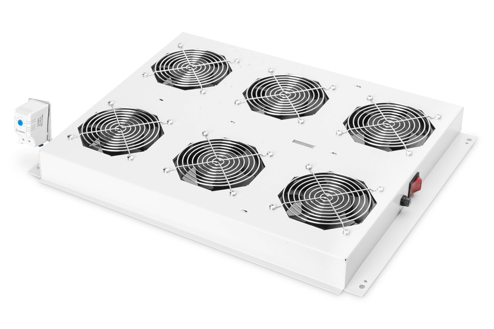 DIGITUS DN-19 FAN-6-SRV 6-os termosztátos szürke tetőventilátor Unique szerverszekrényhez