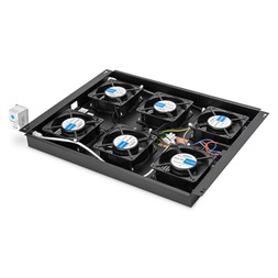 DIGITUS DN-19 FAN-6-SRV-B 6-os termosztátos fekete tetőventilátor Unique szerverszekrényhez