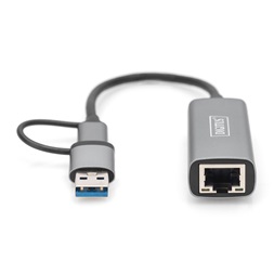 DIGITUS DN-3028 USB type A 3.0 Type-C 3.1 2.5 Gigabit Ethernet adapter