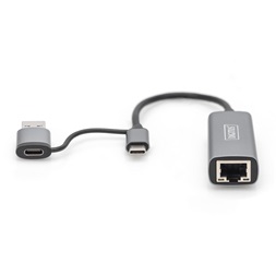 DIGITUS DN-3028 USB type A 3.0 Type-C 3.1 2.5 Gigabit Ethernet adapter