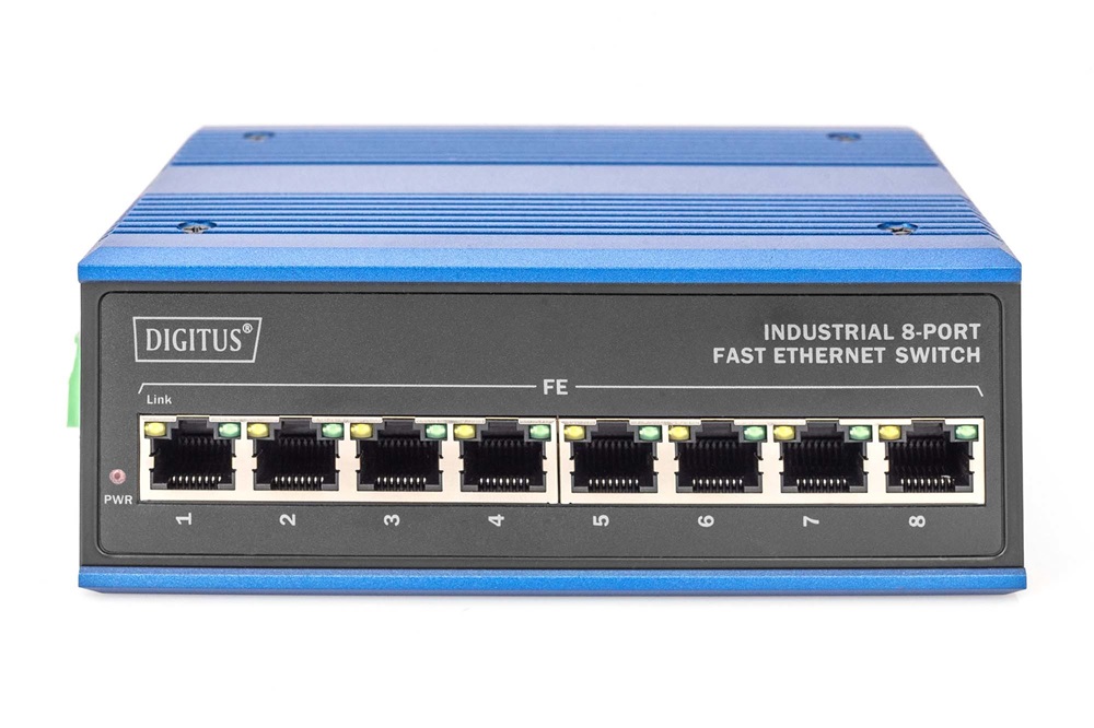 DIGITUS DN-650106 8port 10/100 falra szerelhető ipari switch