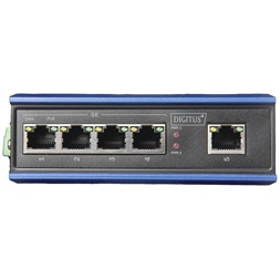 DIGITUS DN-651120 4-port PoE 1-port uplink 802.3at DIN sínre szerelhető ipari switch