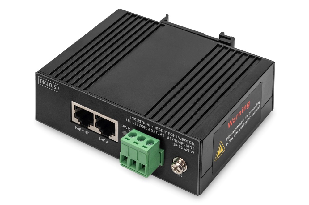 DIGITUS DN-651141 Gigabit 1x GbE Lan port 85W ipari PoE Injector