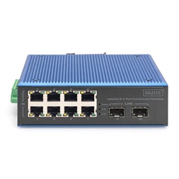 DIGITUS DN-651147 8x 10/100Mbps FE Lan port 2x SFP port PoE 200W  menedzselhető ipari switch