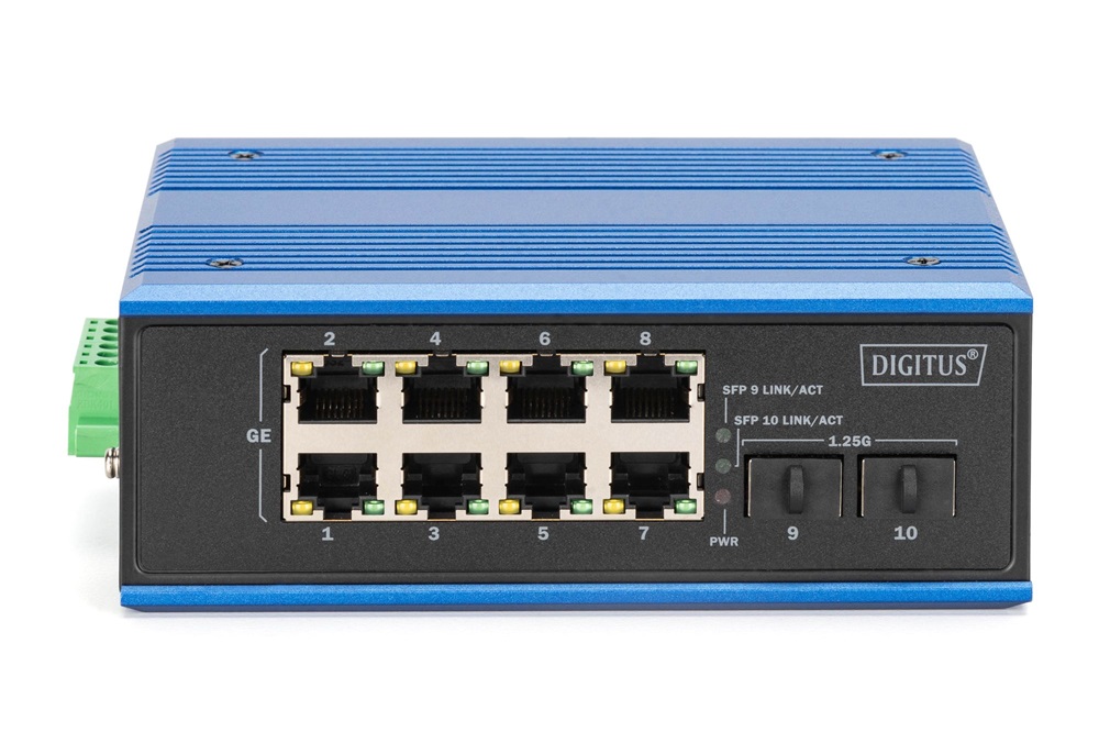DIGITUS DN-651150 8x GbE Lan port 2x SFP port menedzselhető ipari switch