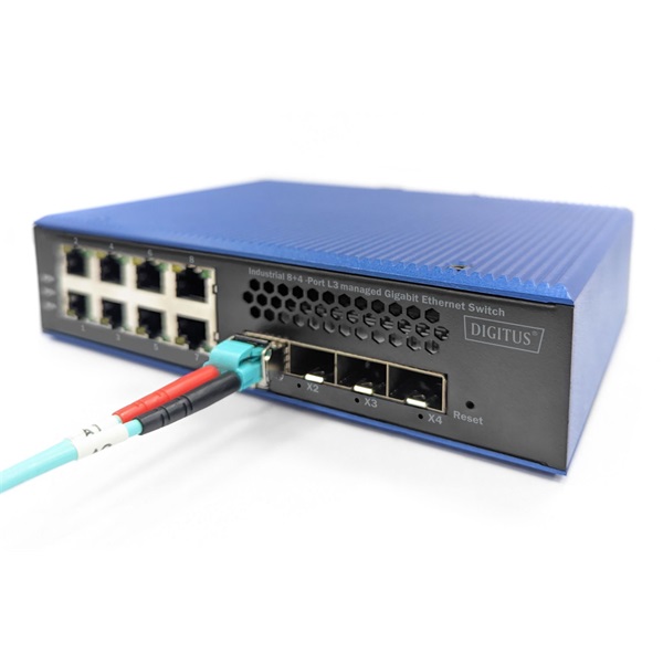 DIGITUS DN-651160 8x GbE Lan port 4x SFP+ port menedzselhető ipari switch