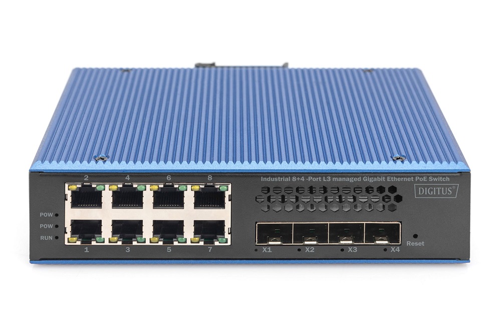DIGITUS DN-651161 8x GbE Lan port 4x SFP+ port PoE 200W menedzselhető ipari switch