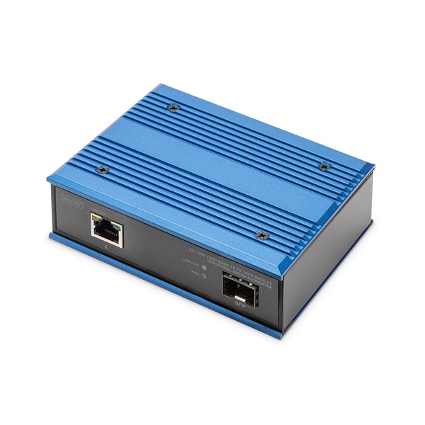 DIGITUS DN-652103-1 Gigabit 1x GbE Lan port SFP modul nélküli ipari média konverter