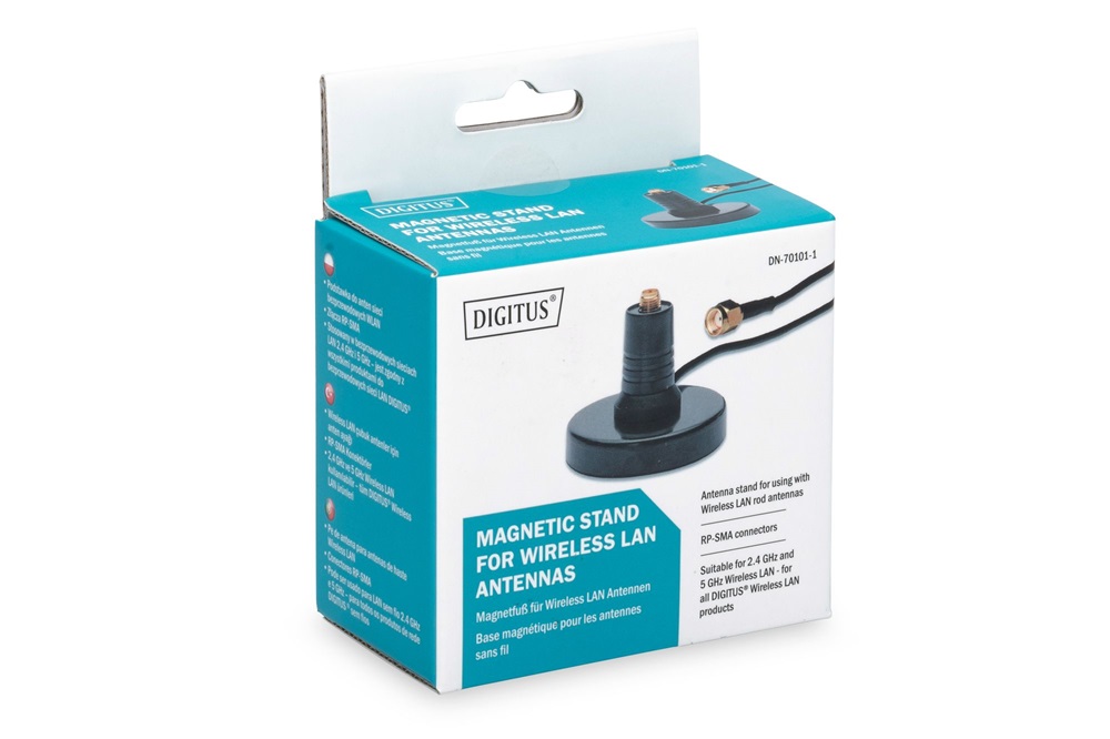 DIGITUS DN-70101-1 Mágneses Dual 2.4GHz/5GHz RP-SMA 1,5m wireless antenna