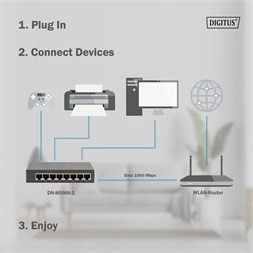 DIGITUS DN-80066-1 8x GbE Lan port nem menedzselhető asztali switch
