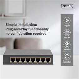 DIGITUS DN-80066-1 8x GbE Lan port nem menedzselhető asztali switch