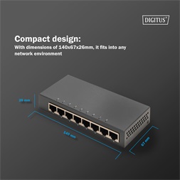 DIGITUS DN-80066-1 8x GbE Lan port nem menedzselhető asztali switch