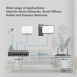 DIGITUS DN-80066-1 8x GbE Lan port nem menedzselhető asztali switch