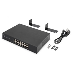 DIGITUS DN-80112-2 1U 19" 16x GbE Lan nem menedzselhető switch