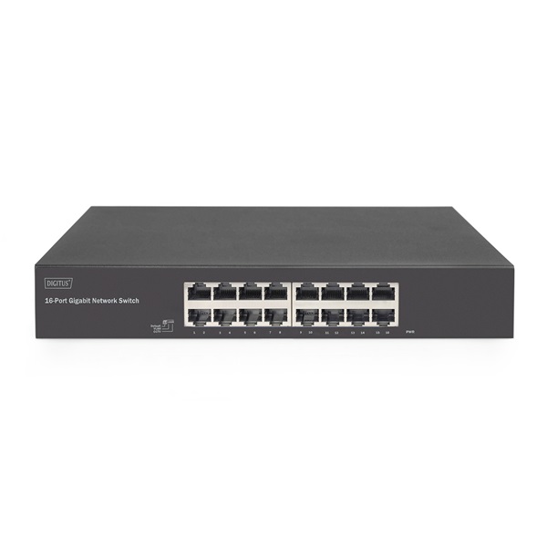 DIGITUS DN-80112-2 1U 19" 16x GbE Lan nem menedzselhető switch