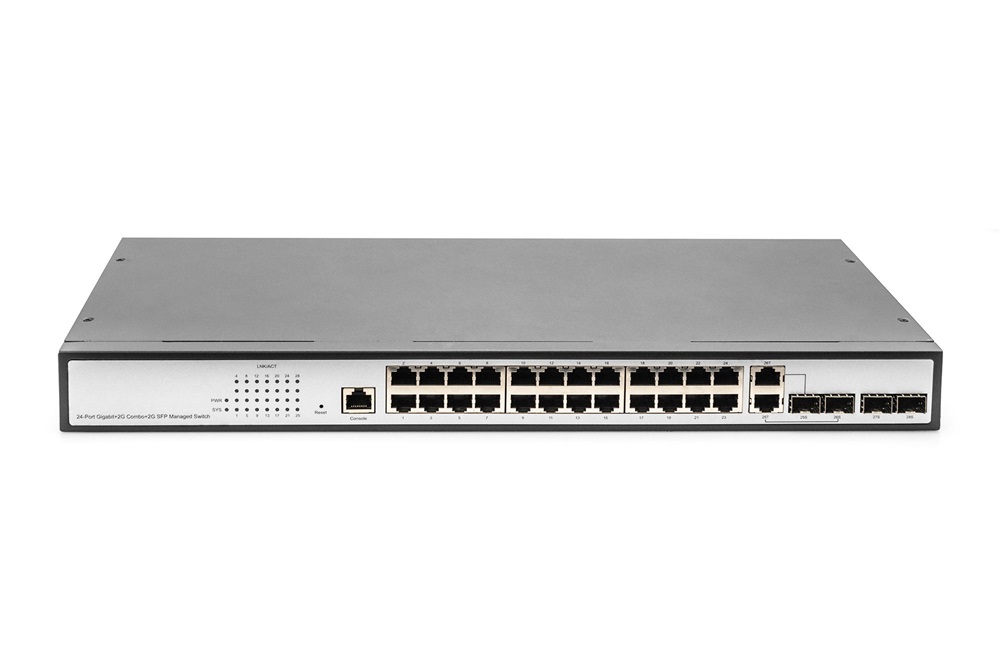 DIGITUS DN-80221-3 24x GbE Lan port 2x SFP port menedzselhető switch