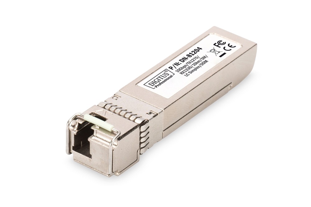 DIGITUS DN-81204 10 Gigabit monomódusú BiDi egyszálas DDM Tx1270/Rx1330 10km SFP+ modul