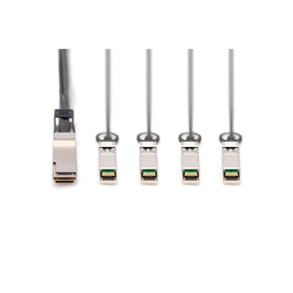 DIGITUS DN-81323 1x QSFP+ 40G 4x 10G SFP+ Breakout  DAC kábel 3m