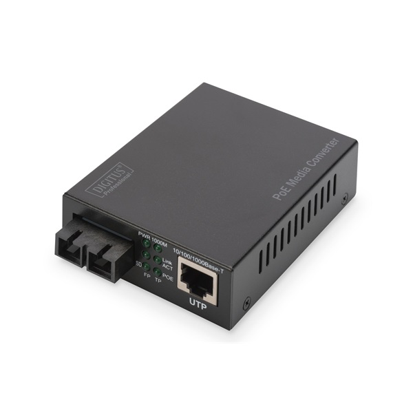 DIGITUS DN-82150 Gigabit multimodusú 500m PoE  SC média konverter