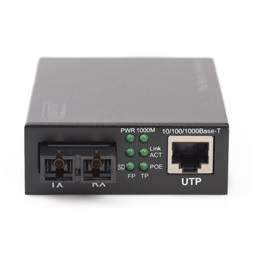 DIGITUS DN-82150 Gigabit multimodusú 500m PoE  SC média konverter