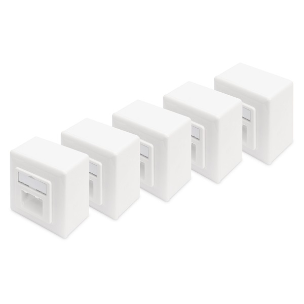 DIGITUS DN-9006/B5-N Cat6 Modulo50 dupla falon kívüli aljzat 2xRJ45 árnyékolt csatlakozóval 5db/csomag