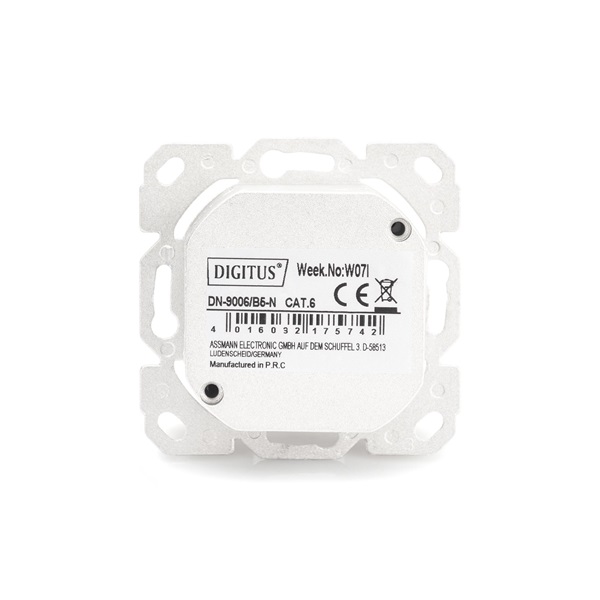 DIGITUS DN-9006/B5-N Cat6 Modulo50 dupla falon kívüli aljzat 2xRJ45 árnyékolt csatlakozóval 5db/csomag