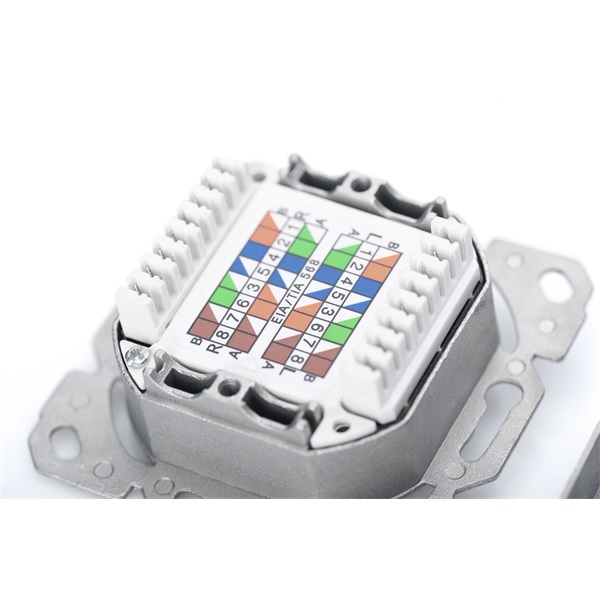 DIGITUS DN-9006/B5-N Cat6 Modulo50 dupla falon kívüli aljzat 2xRJ45 árnyékolt csatlakozóval 5db/csomag