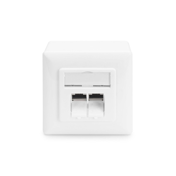 DIGITUS DN-9006/B5-N Cat6 Modulo50 dupla falon kívüli aljzat 2xRJ45 árnyékolt csatlakozóval 5db/csomag