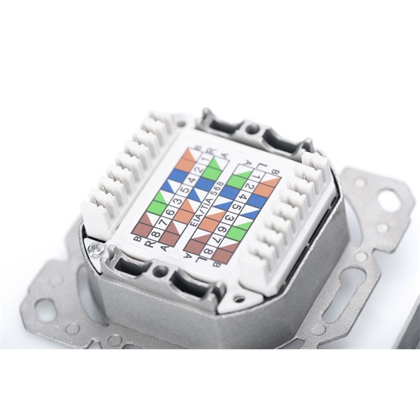 DIGITUS DN-9007-1 Cat6A Modulo50 dupla süllyesztett aljzat 2xRJ45 árnyékolt csatlakozóval
