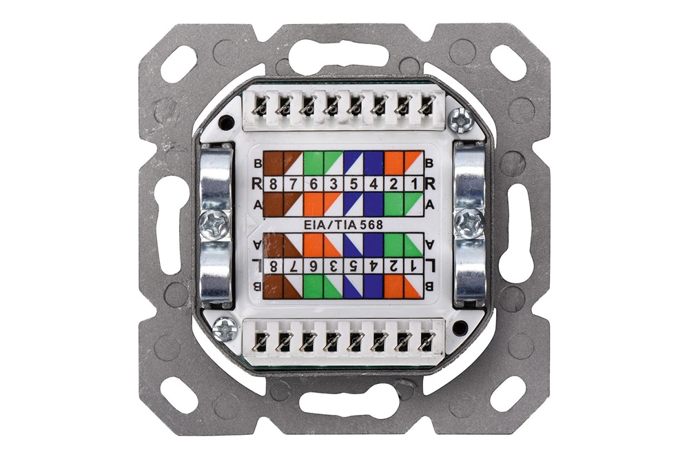 DIGITUS DN-9007-S-1 Cat6A Modulo50 dupla falon kívüli aljzat 2xRJ45 árnyékolt csatlakozóval