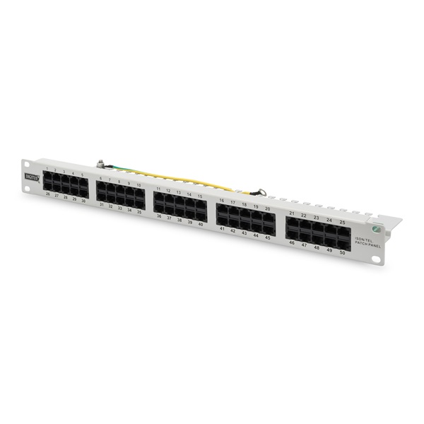 DIGITUS DN-91350-1 50port 19" 1U CAT3 ISDN árnyékolatlan Patch Panel