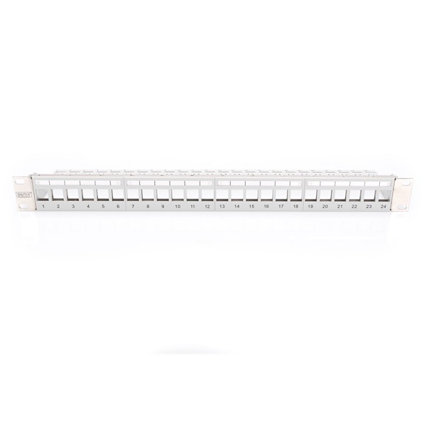 DIGITUS DN-91410-LF 24port 19" 1U  moduláris szürke árnyékolt Patch Panel