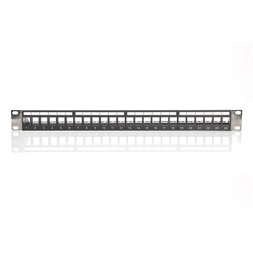 DIGITUS DN-91411-LF 24port 19" 1U moduláris fekete árnyékolt üres Patch Panel