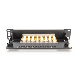 DIGITUS DN-91608S CAT6 8port 10" 1U fekete árnyékolt Patch Panel
