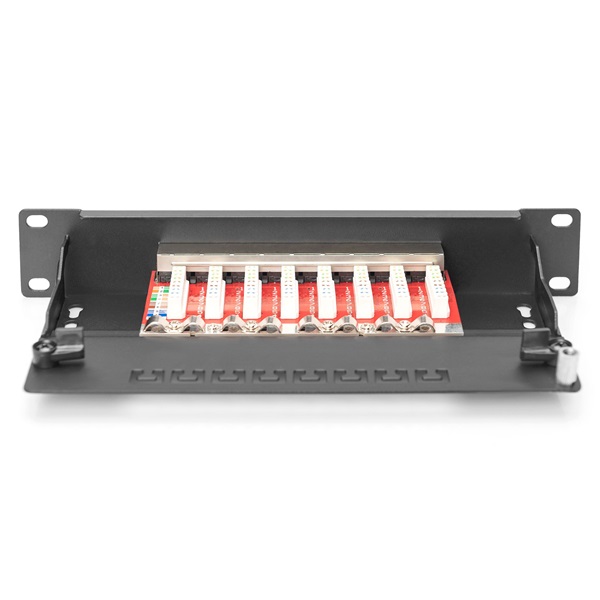 DIGITUS DN-91608S-EA CAT6A 8port 10" 1U fekete árnyékolt Patch Panel