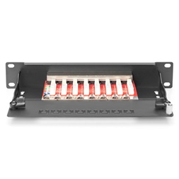 DIGITUS DN-91608S-EA CAT6A 8port 10" 1U fekete árnyékolt Patch Panel