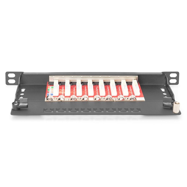 DIGITUS DN-91608S-SL-EA CAT6A 8port 10" 0,5U fekete árnyékolt Patch Panel