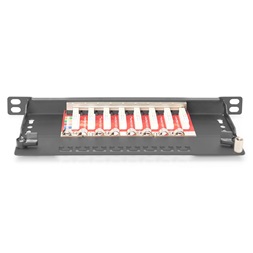DIGITUS DN-91608S-SL-EA CAT6A 8port 10" 0,5U fekete árnyékolt Patch Panel
