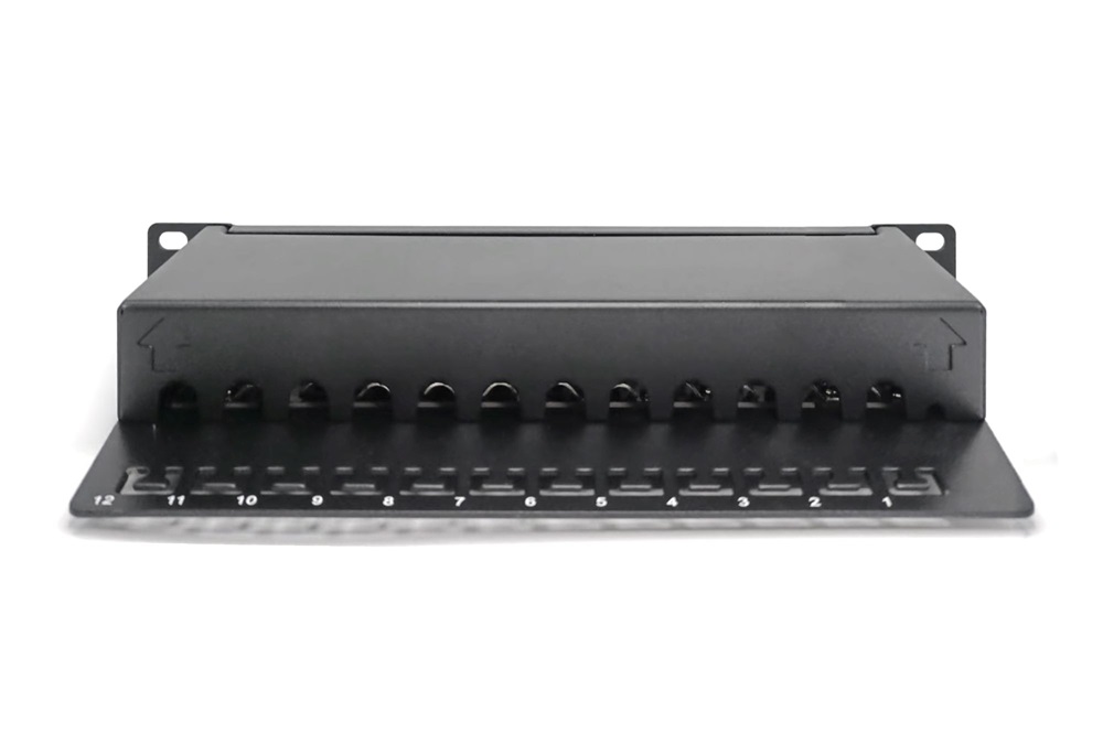 DIGITUS DN-91612S-EA CAT6A 8port 10" 1U fekete árnyékolt Patch Panel