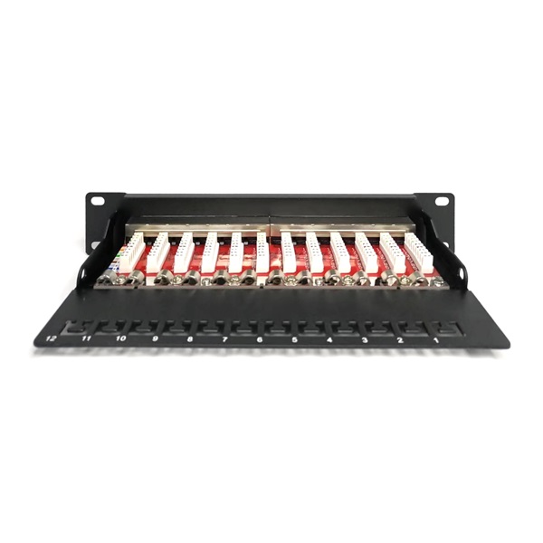 DIGITUS DN-91612S-EA CAT6A 8port 10" 1U fekete árnyékolt Patch Panel