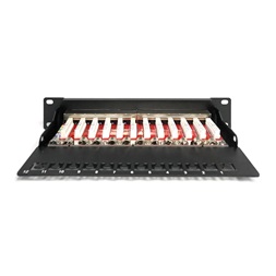 DIGITUS DN-91612S-EA CAT6A 8port 10" 1U fekete árnyékolt Patch Panel