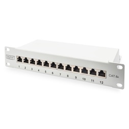 DIGITUS DN-91612S-EA-G CAT6A 8port 10" 1U szürke árnyékolt Patch Panel