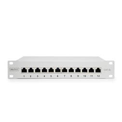 DIGITUS DN-91612S-EA-G CAT6A 8port 10" 1U szürke árnyékolt Patch Panel