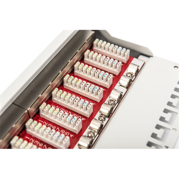 DIGITUS DN-91612S-EA-G CAT6A 8port 10" 1U szürke árnyékolt Patch Panel