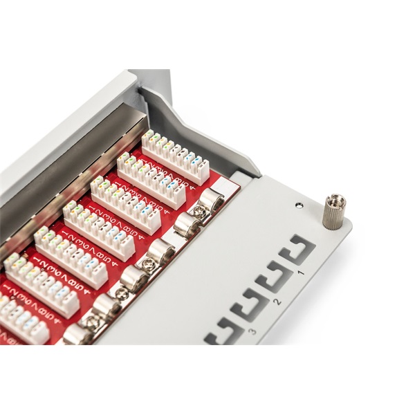 DIGITUS DN-91612S-EA-G CAT6A 8port 10" 1U szürke árnyékolt Patch Panel