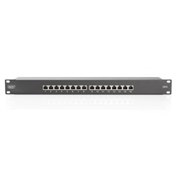 DIGITUS DN-91616S-B CAT6 16port 19" 1U fekete árnyékolt Patch Panel