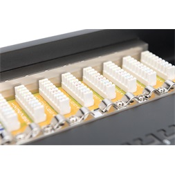 DIGITUS DN-91616S-B CAT6 16port 19" 1U fekete árnyékolt Patch Panel