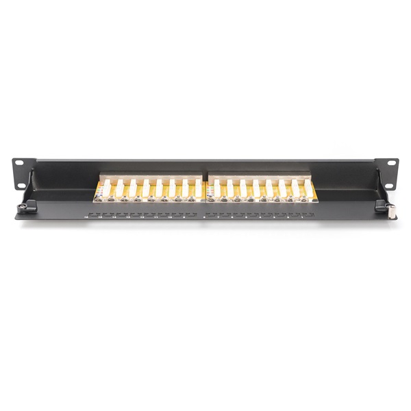 DIGITUS DN-91616S-B CAT6 16port 19" 1U fekete árnyékolt Patch Panel
