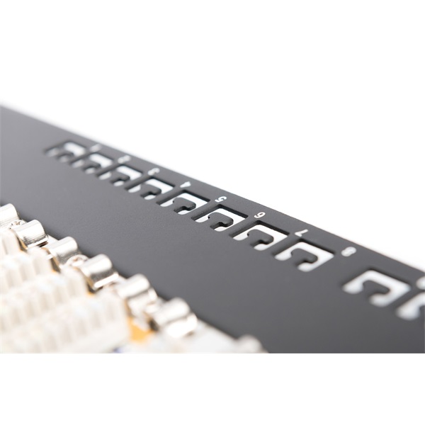 DIGITUS DN-91616S-B CAT6 16port 19" 1U fekete árnyékolt Patch Panel