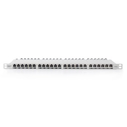 DIGITUS DN-91624S-SL-EA-G CAT6A 24port 19" 0,5U fekete árnyékolt Patch Panel